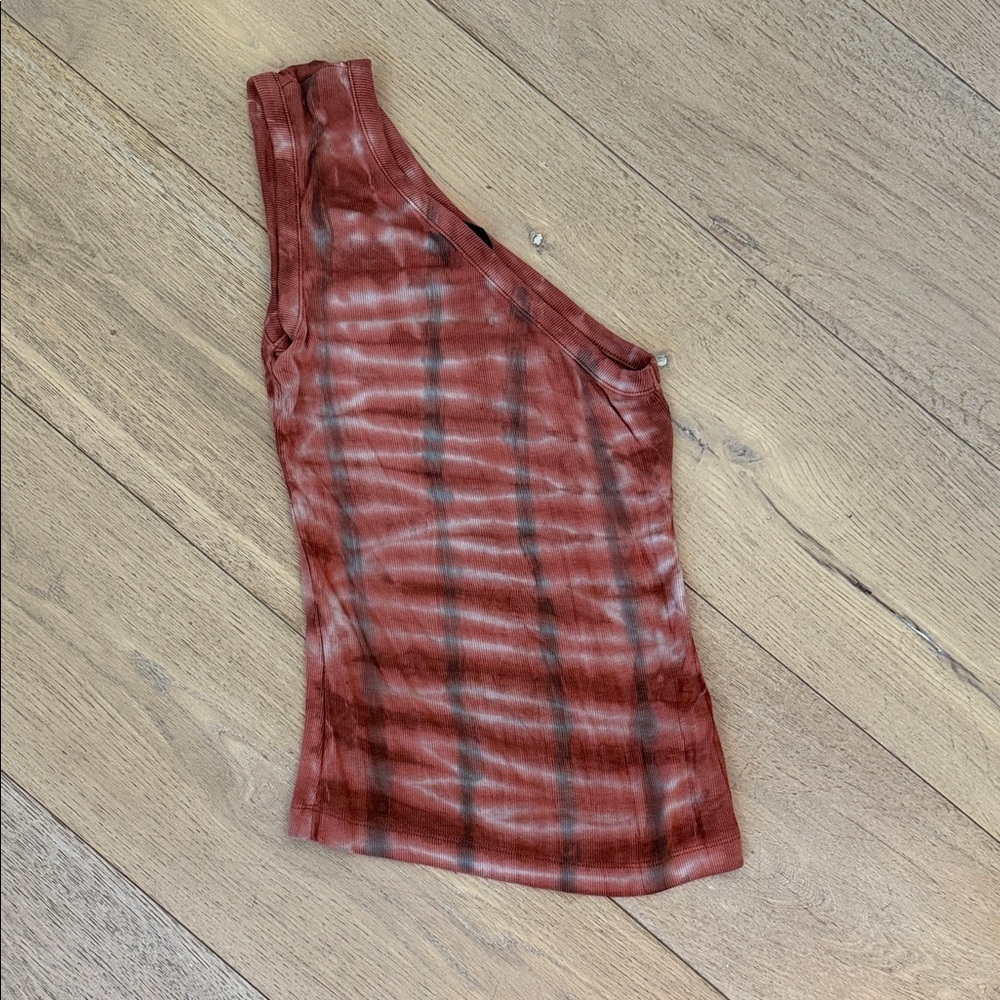 Vici Rust Red Tie-Dye One-Shoulder Tank